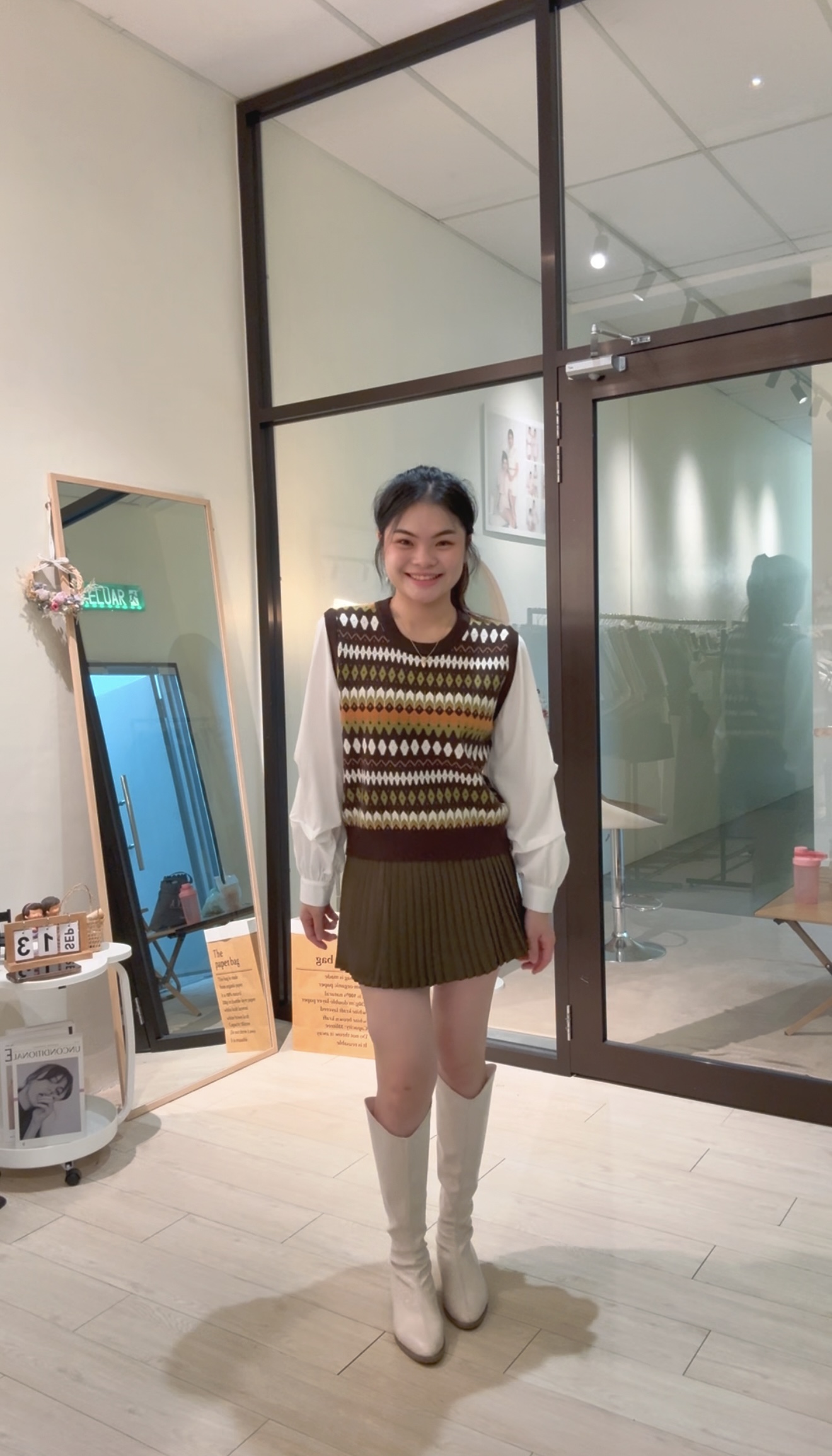 韩版时尚宽松针织假两件套💕 