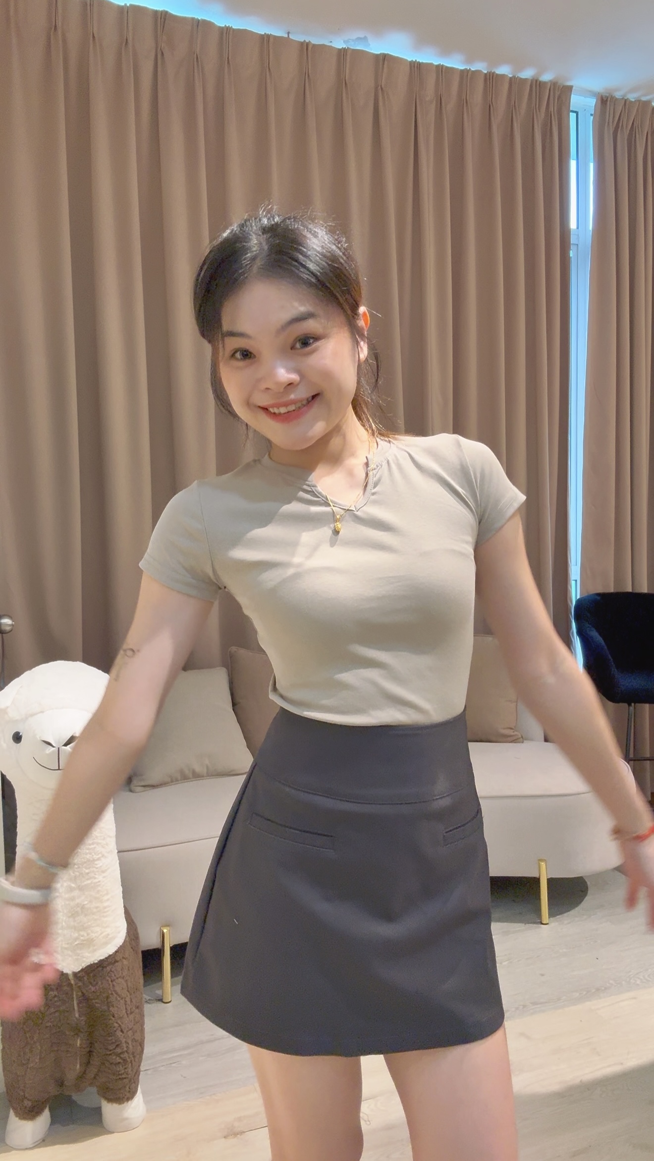 高腰显瘦修身设计锦棉裤裙❤️ 