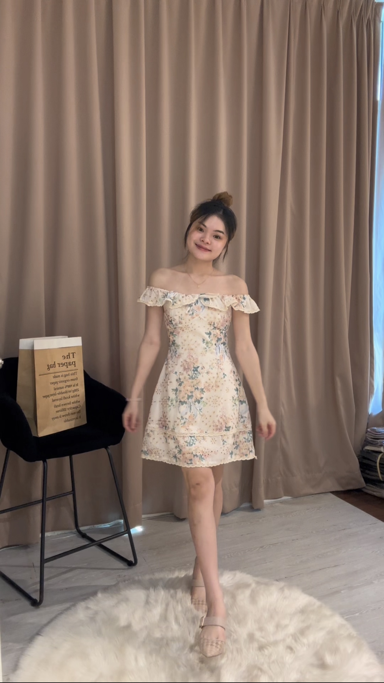 法式气质同花连衣裙😍 