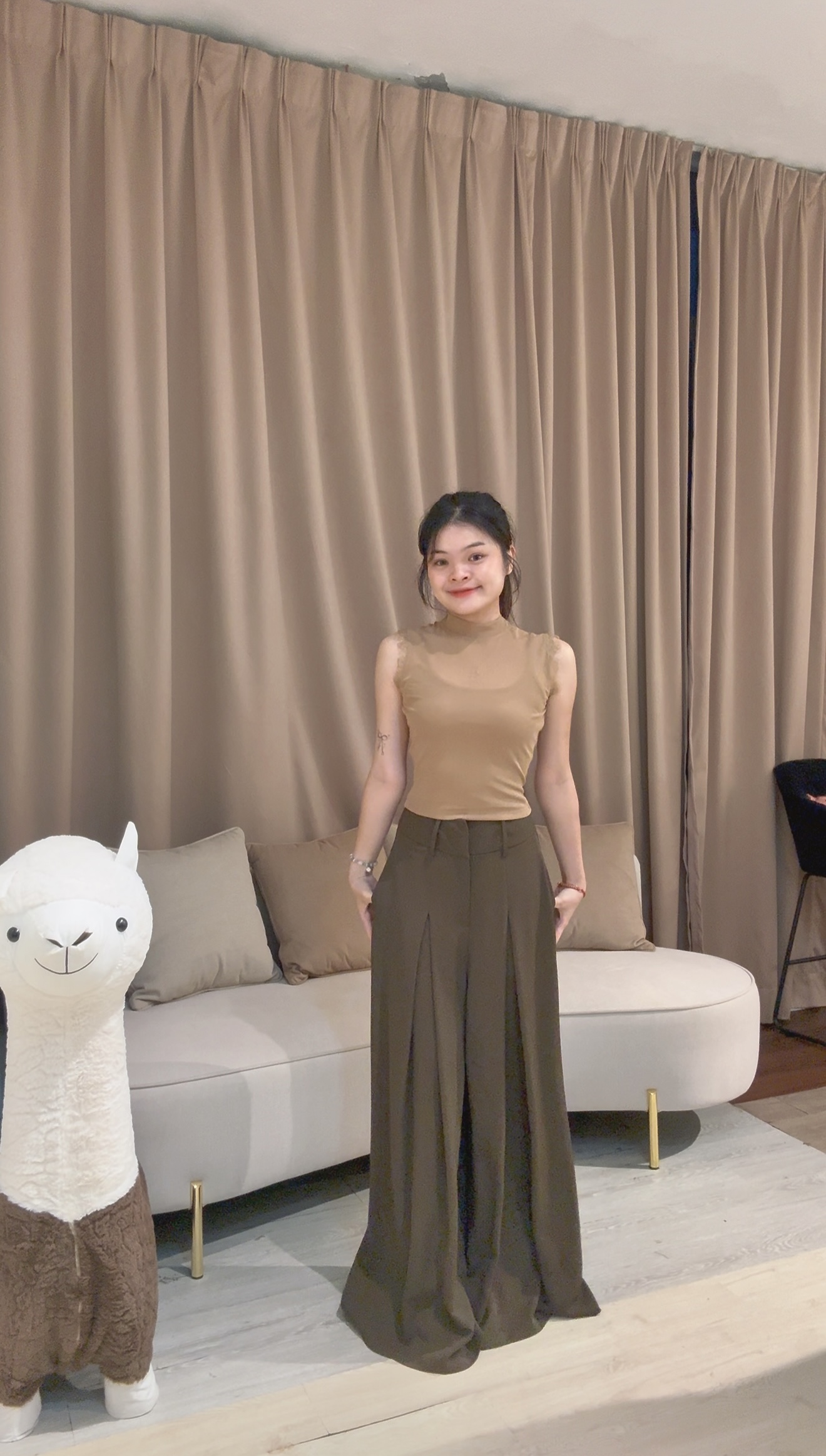 韩版时尚网纱假两件套设计上衣❤️ 