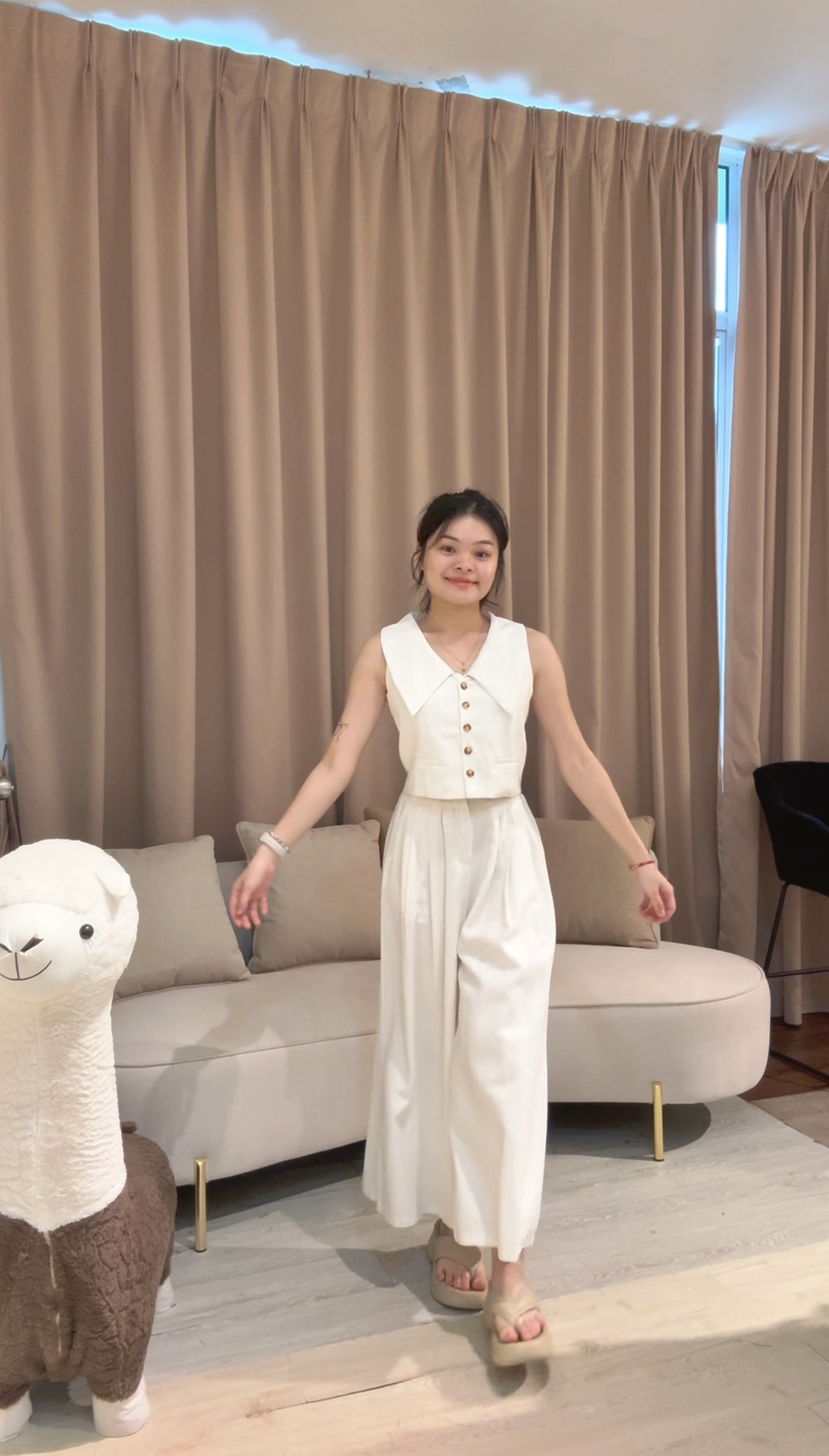 韩版时尚简约棉麻套装😍 