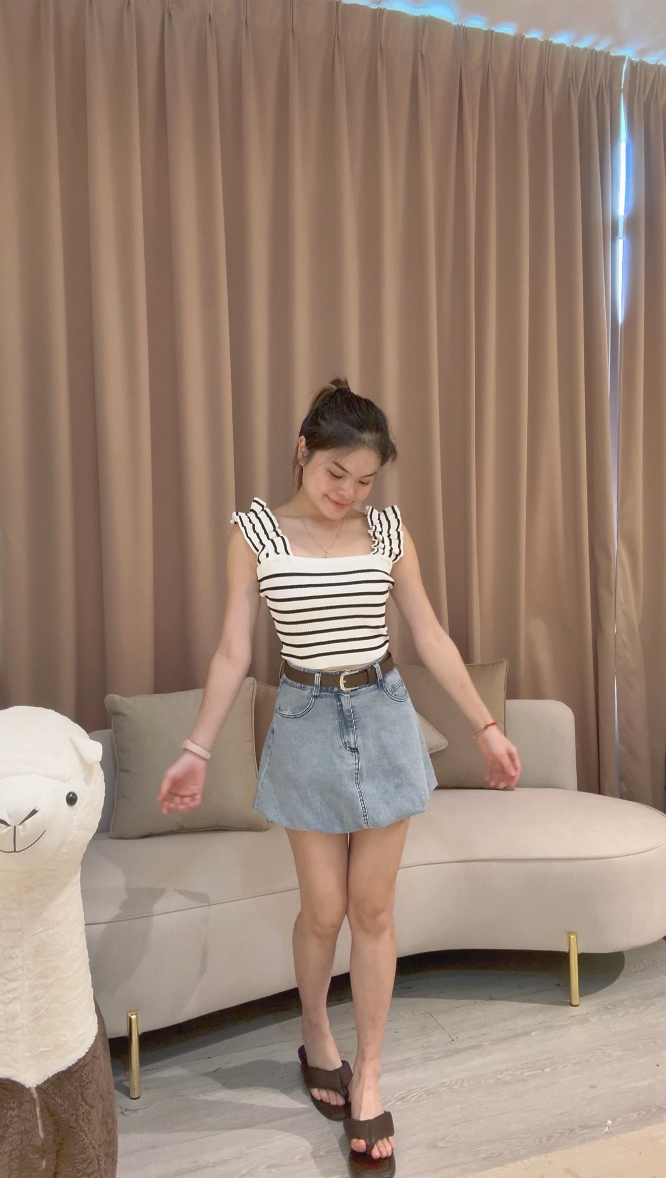 高品质牛仔花苞灯笼裙显瘦裤裙😍 