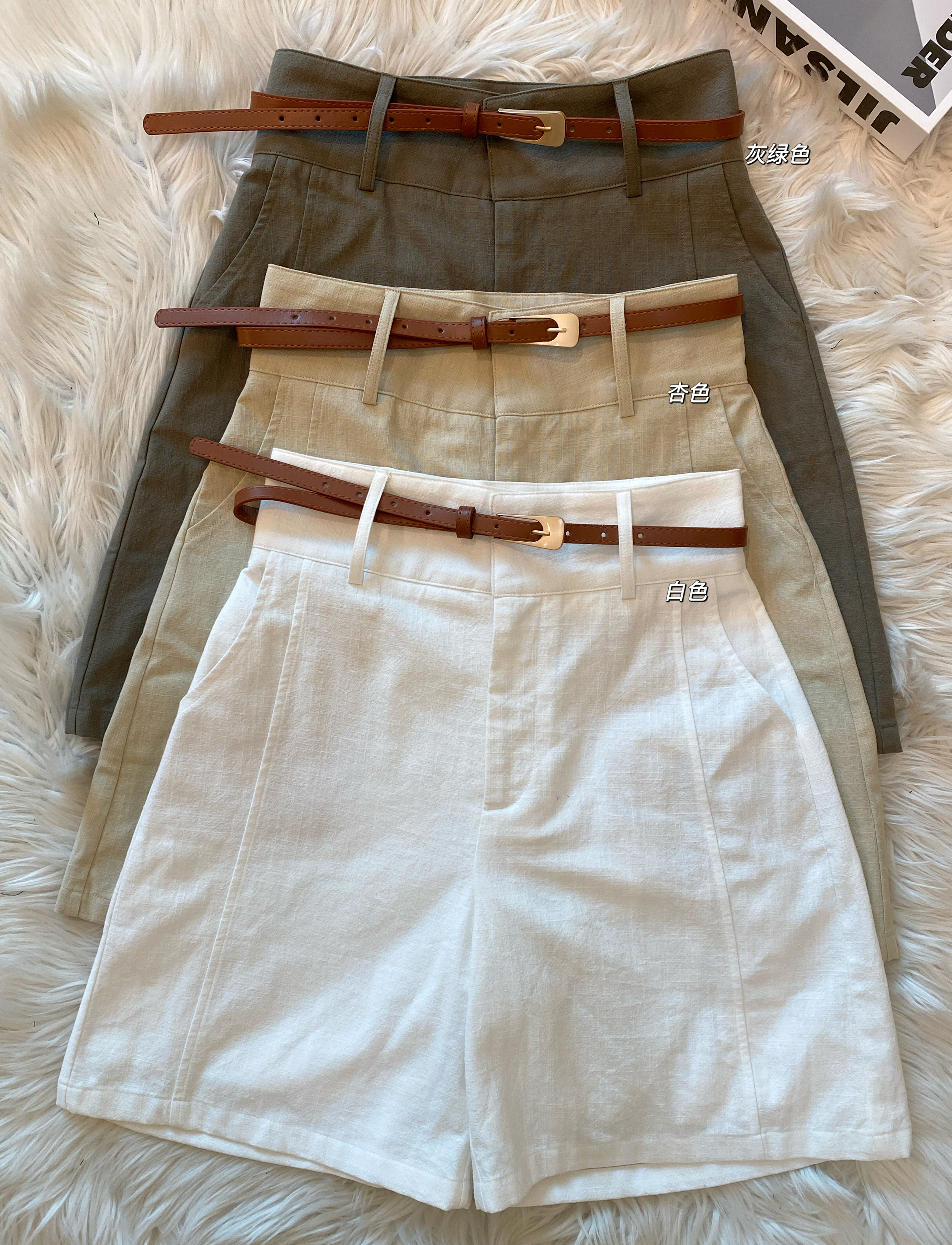 韩系老钱风气质棉麻4分裤❤️ 