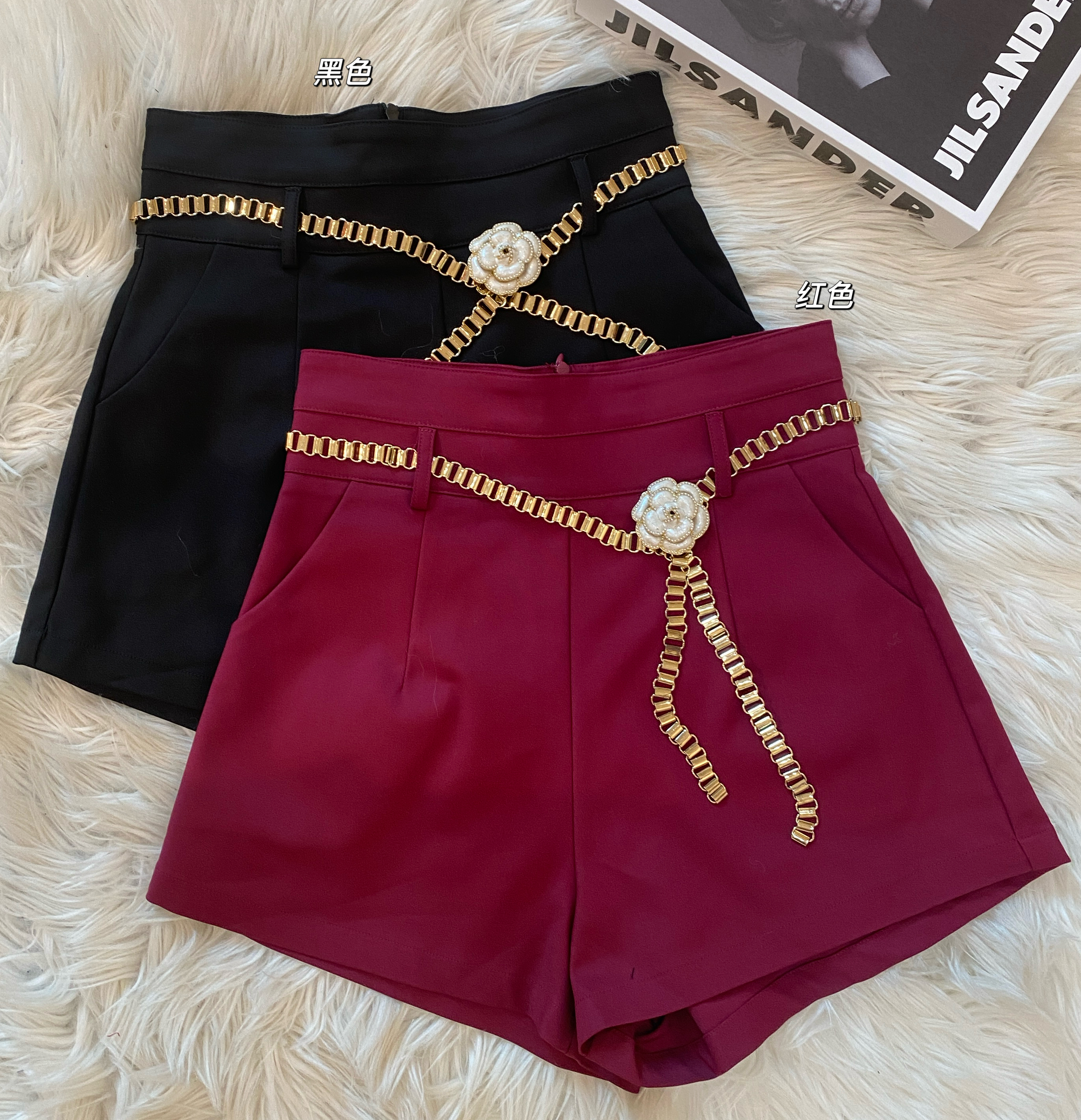 气质高腰西装短裤 