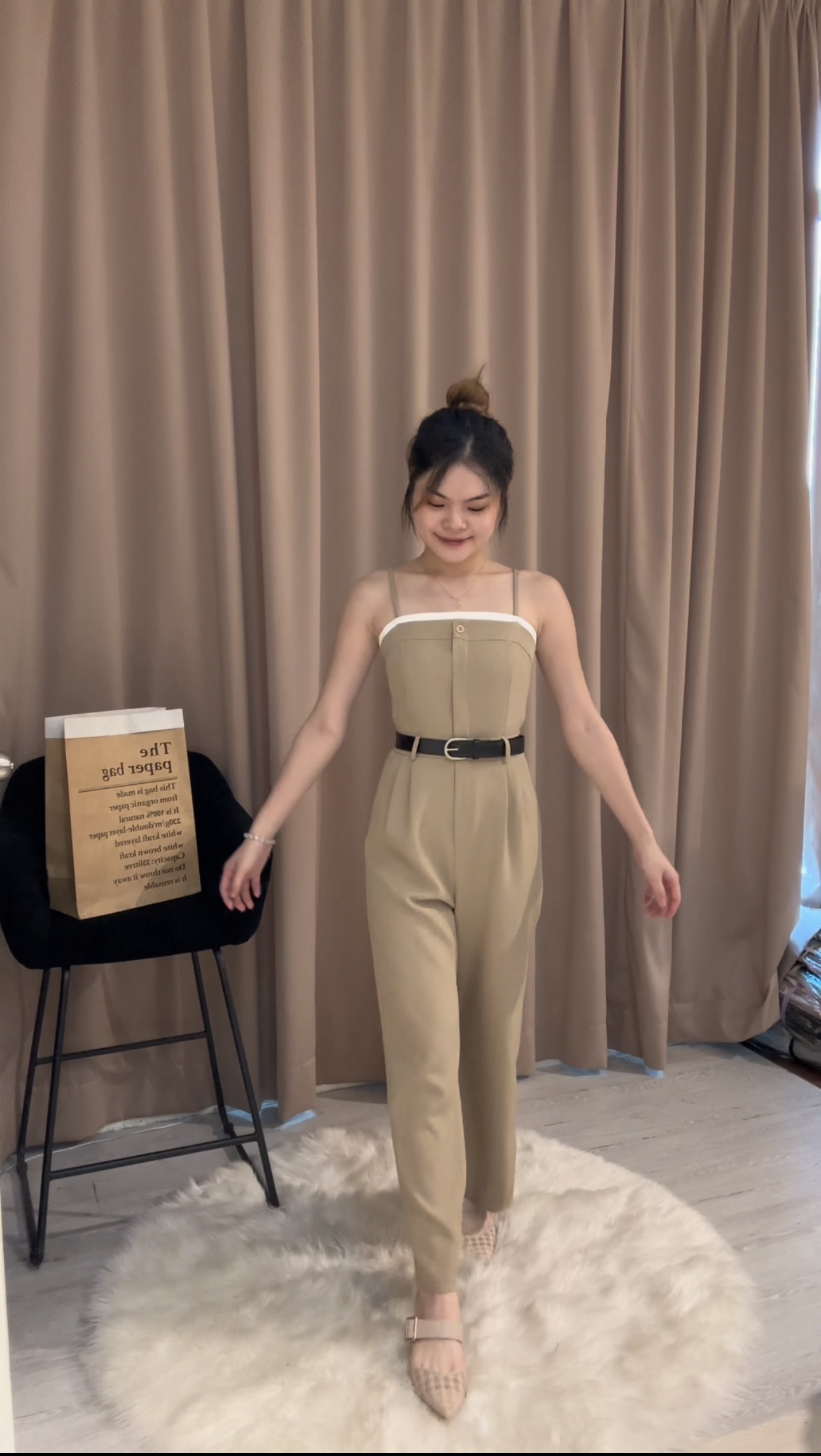 高品质休闲吊带连体长裤😍 