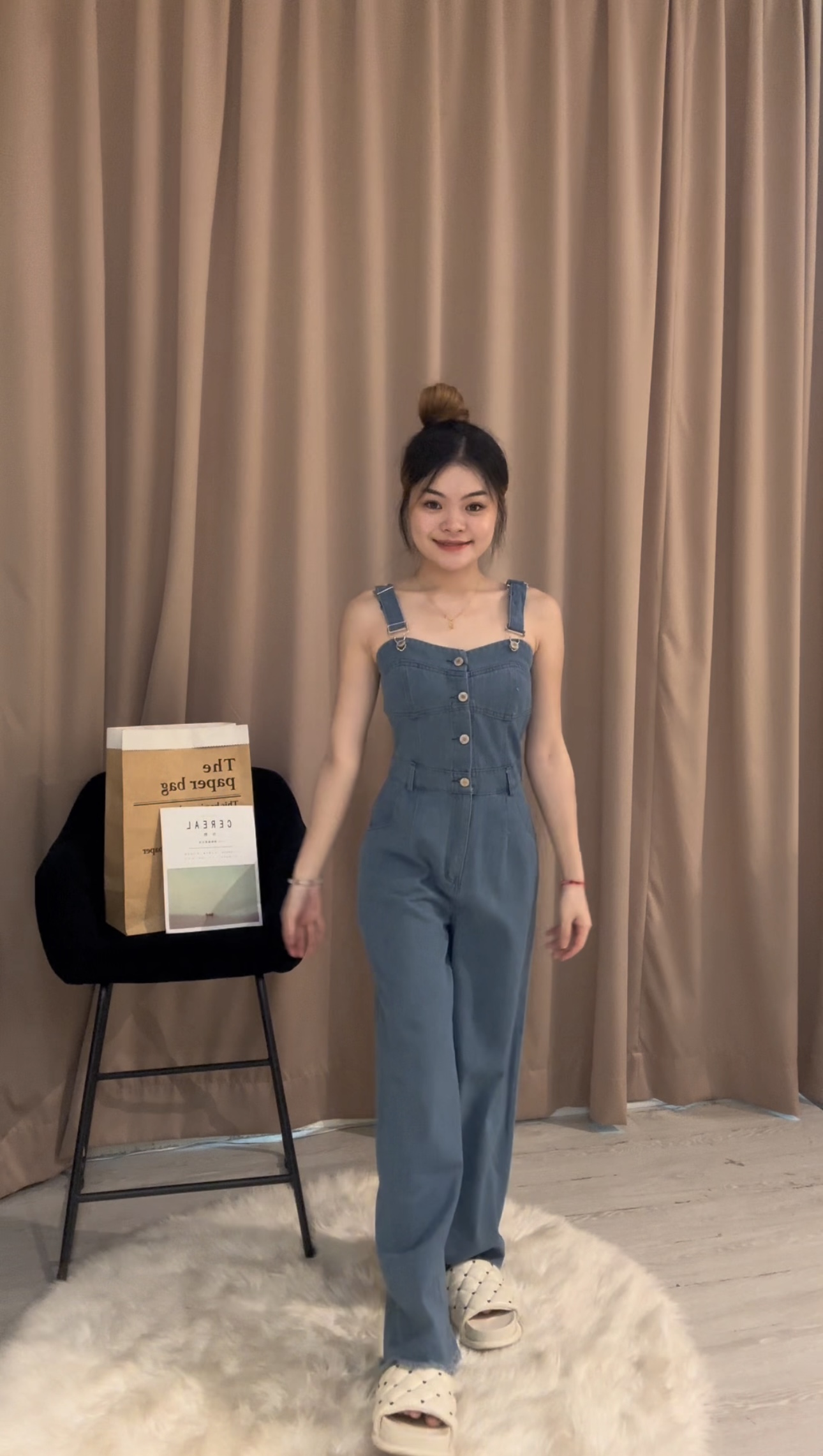 高品质气质软牛仔背带裤长裤🥰 