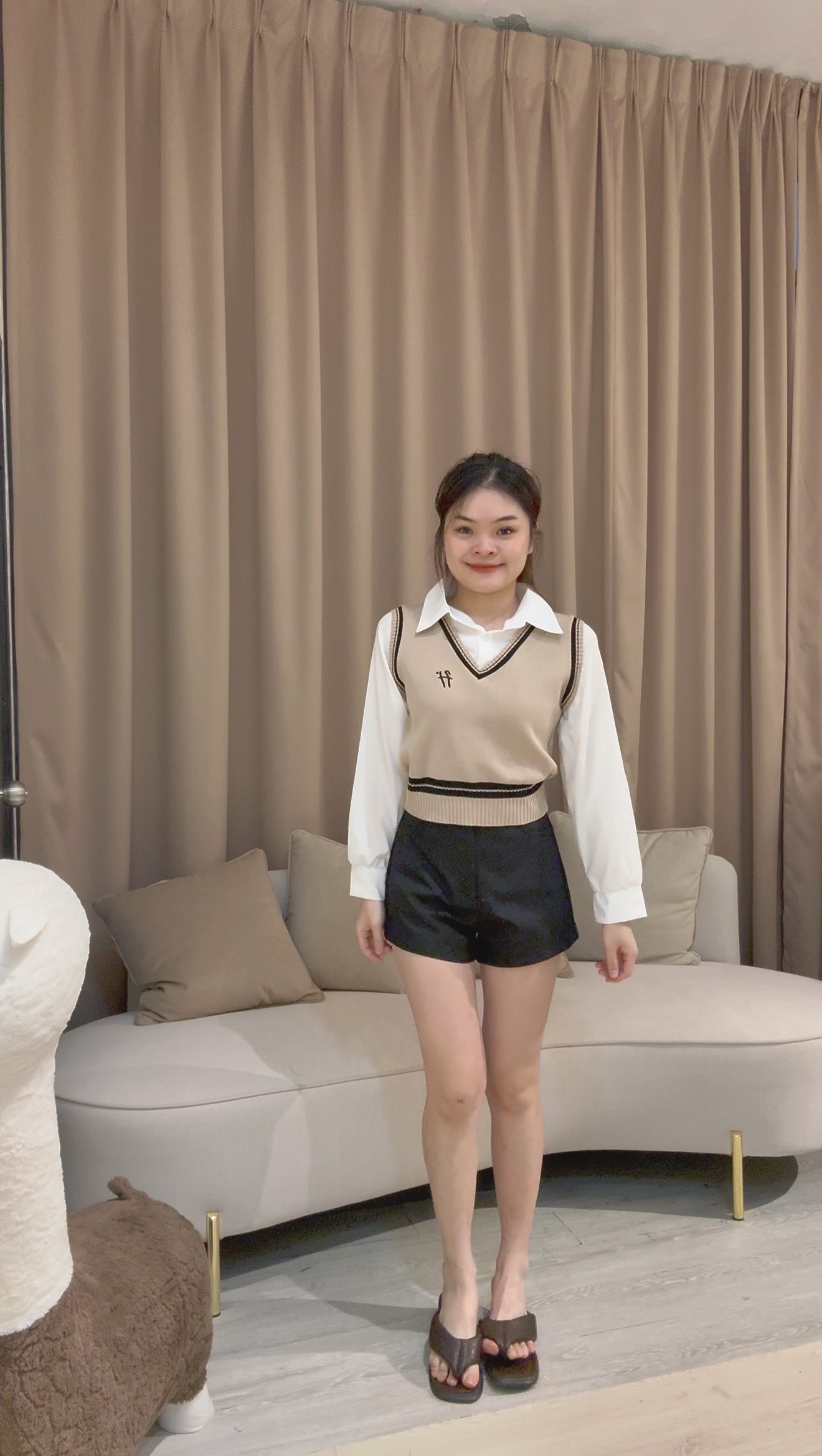 韩版学院风假两件针织衫❤️  