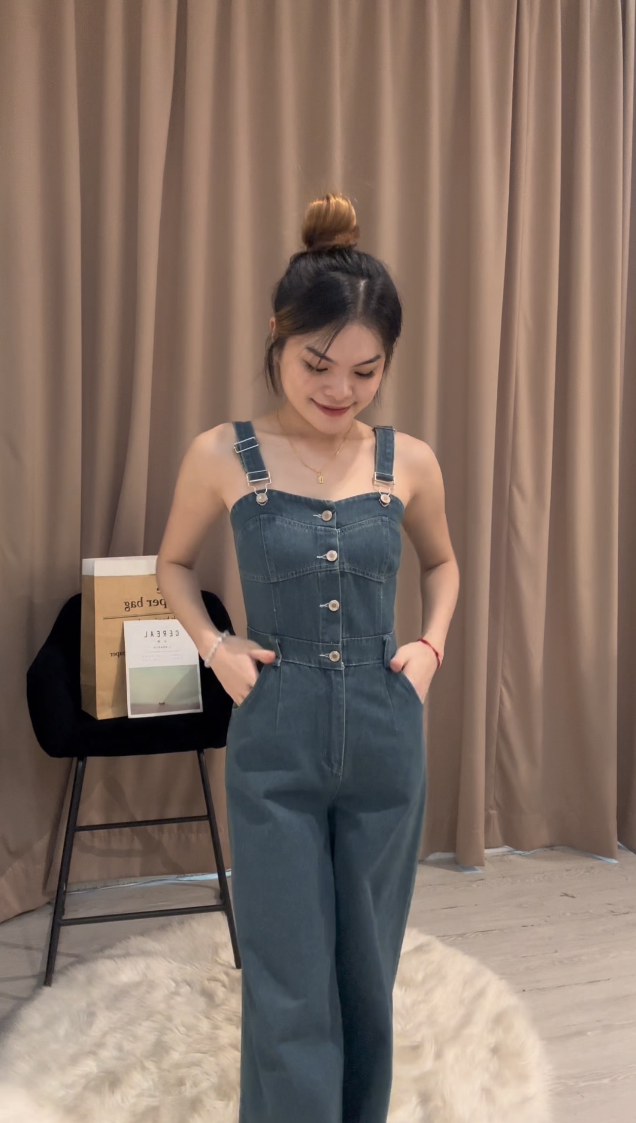 高品质气质软牛仔背带裤长裤🥰 