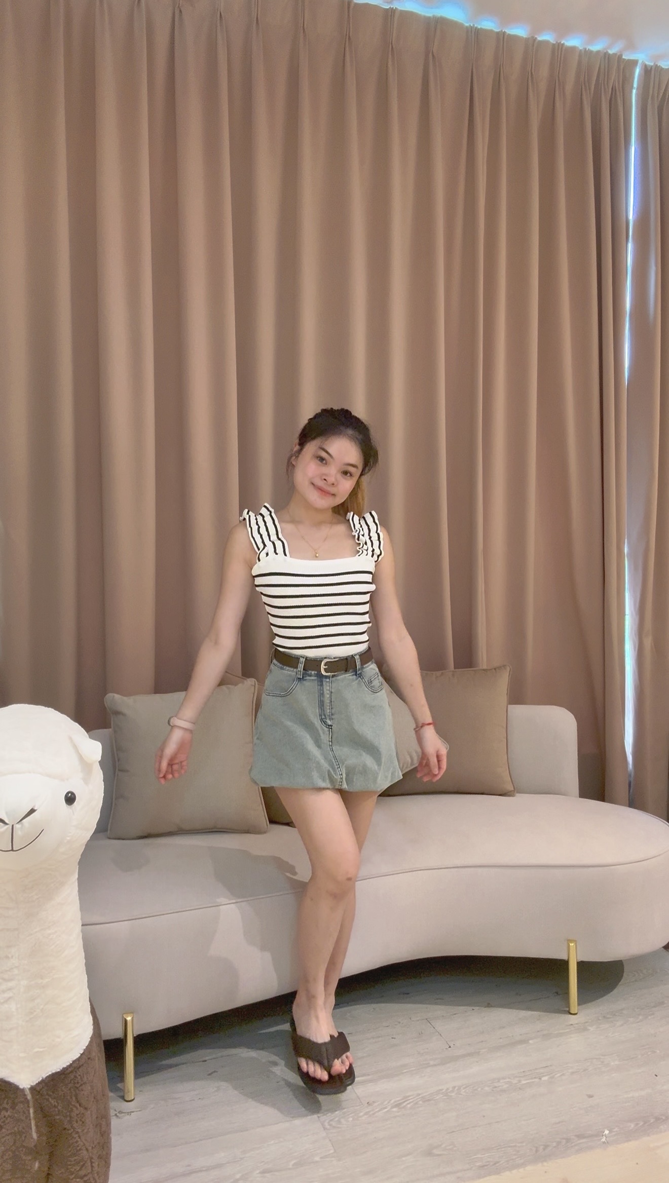 高品质牛仔花苞灯笼裙显瘦裤裙😍 