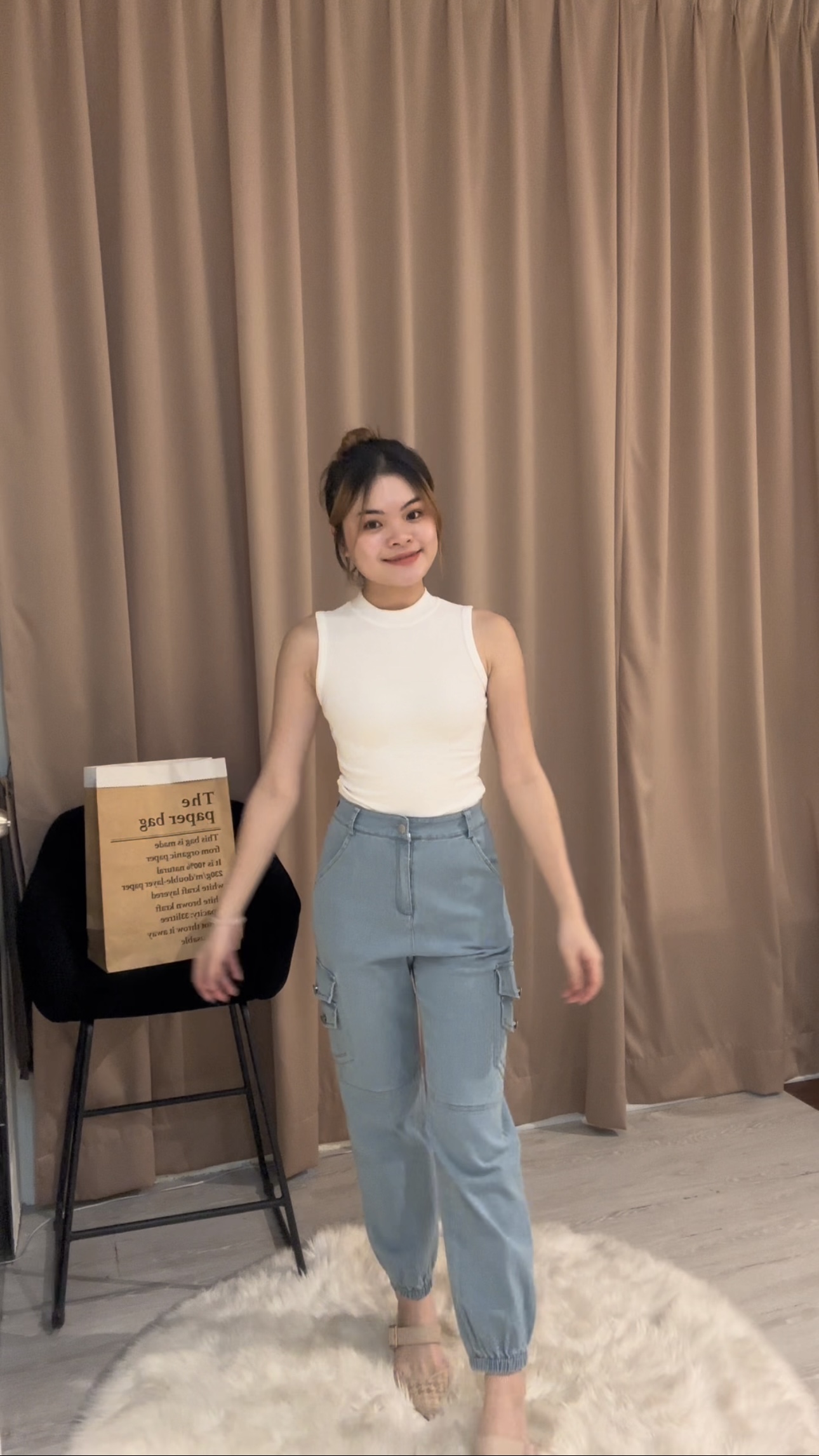 高品质牛仔九分长裤😍