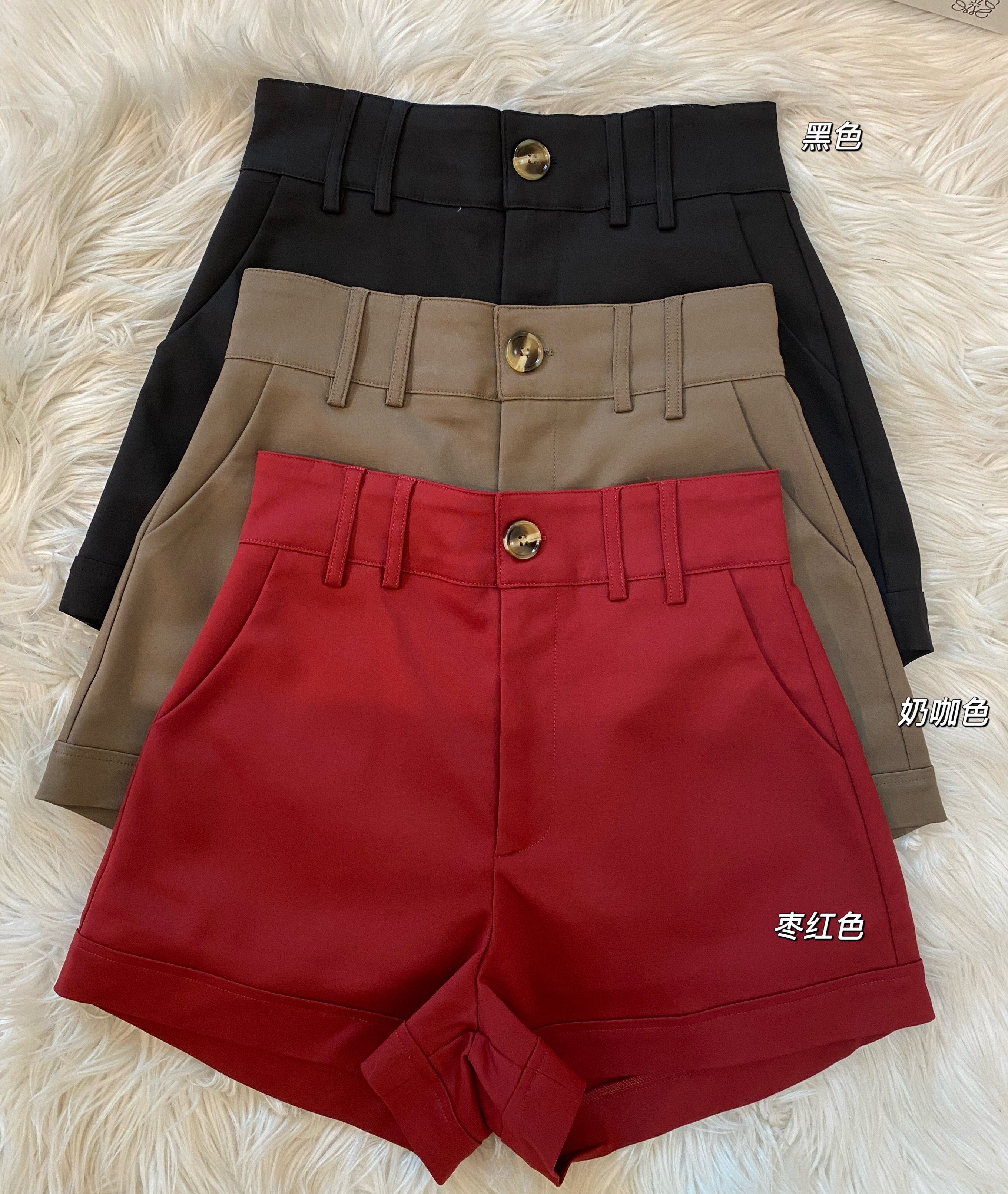 韩系简约百搭锦棉西装显瘦短裤😍 