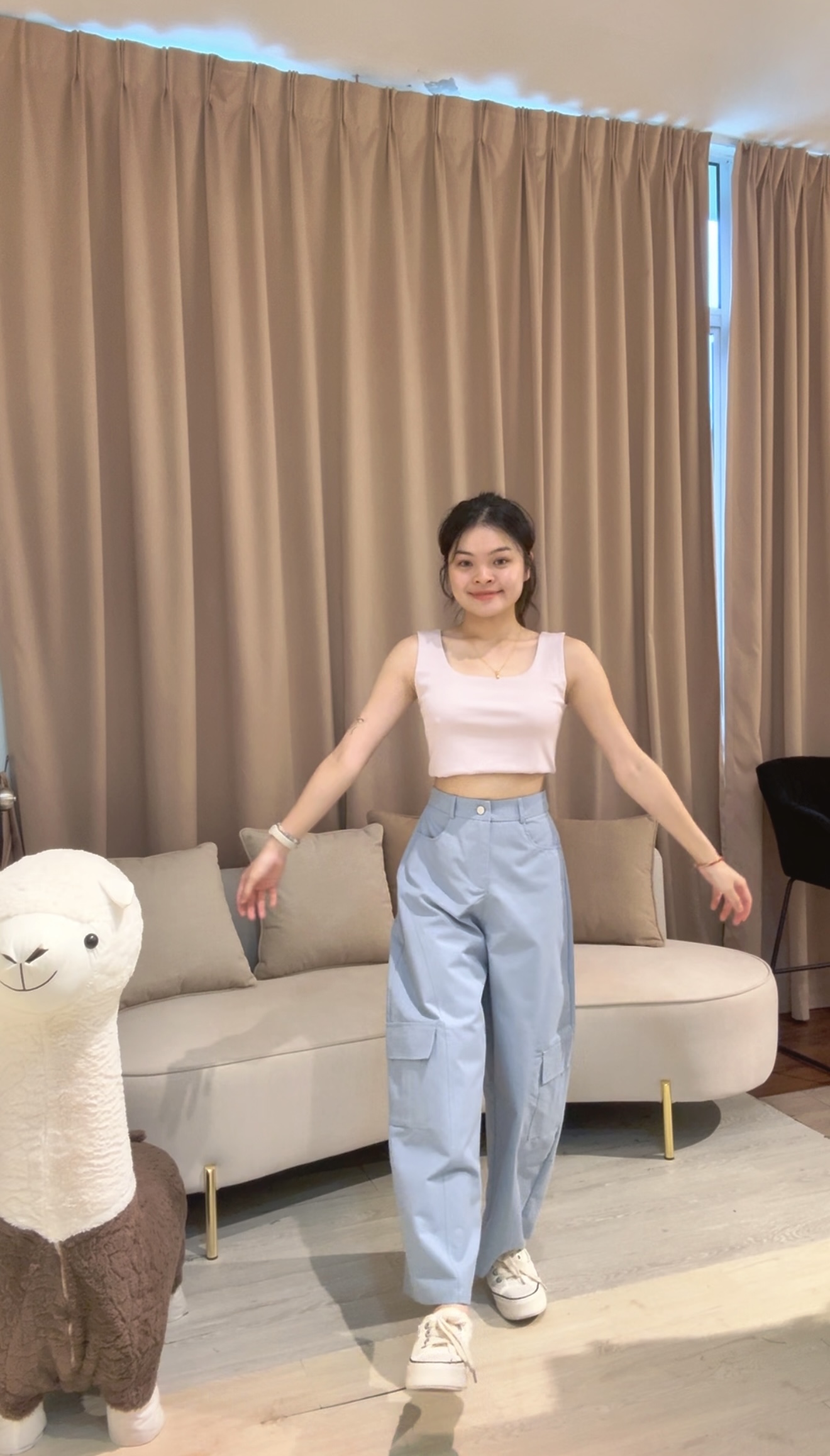 韩系时尚简约工装设计长裤😍 