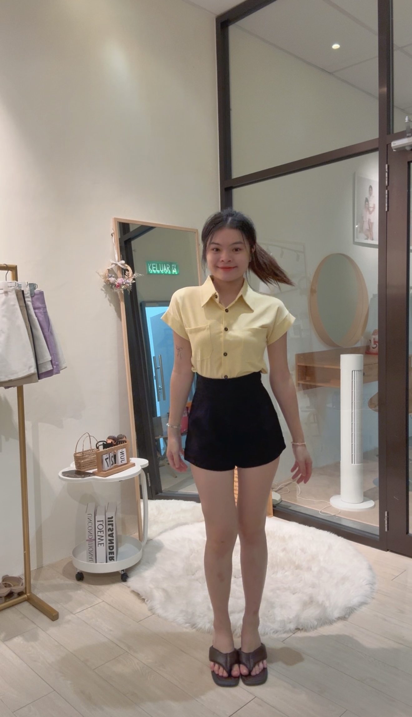 韩版翻领纯棉排扣设计上衣💗  