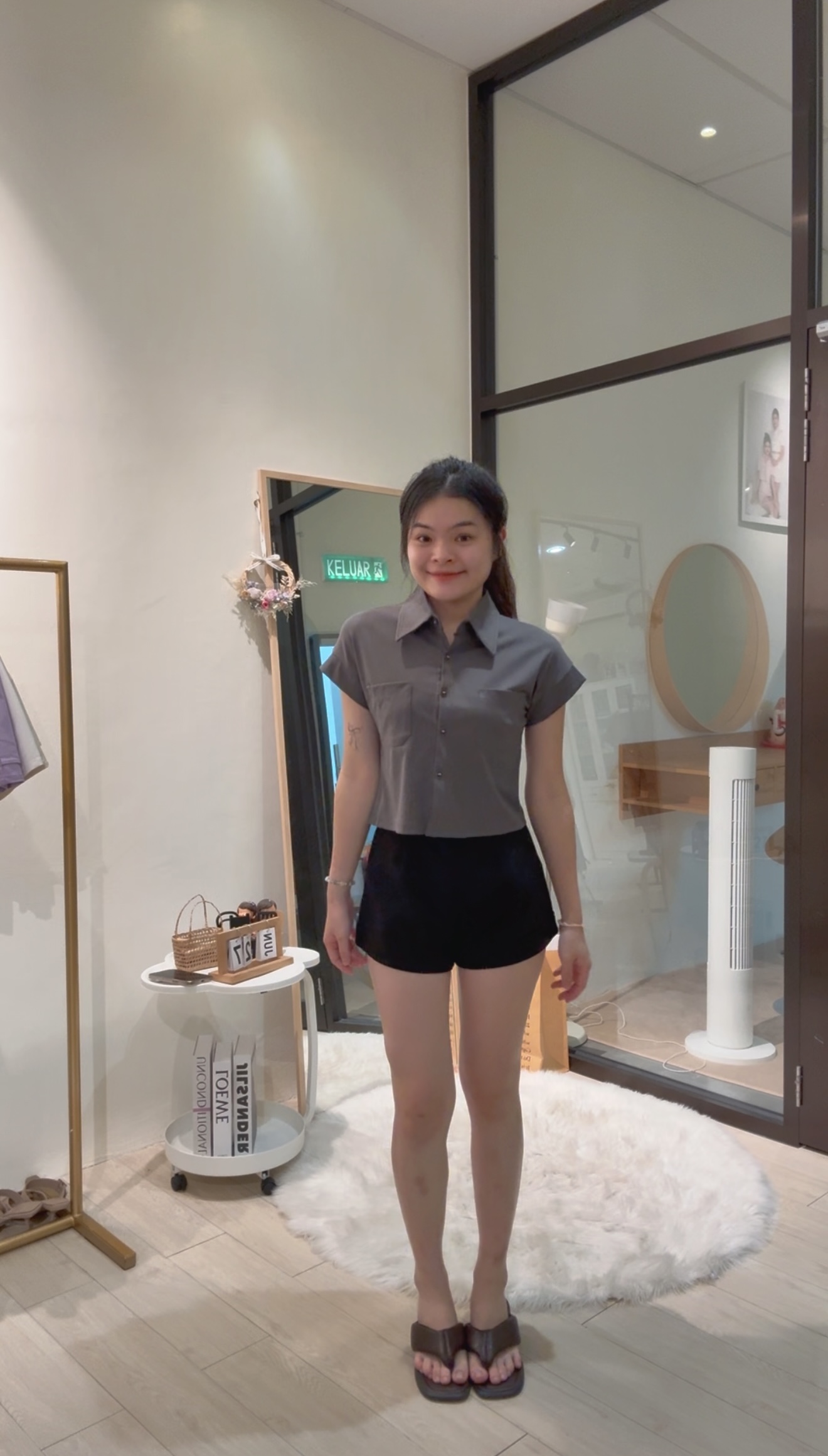 韩版翻领纯棉排扣设计上衣💗  