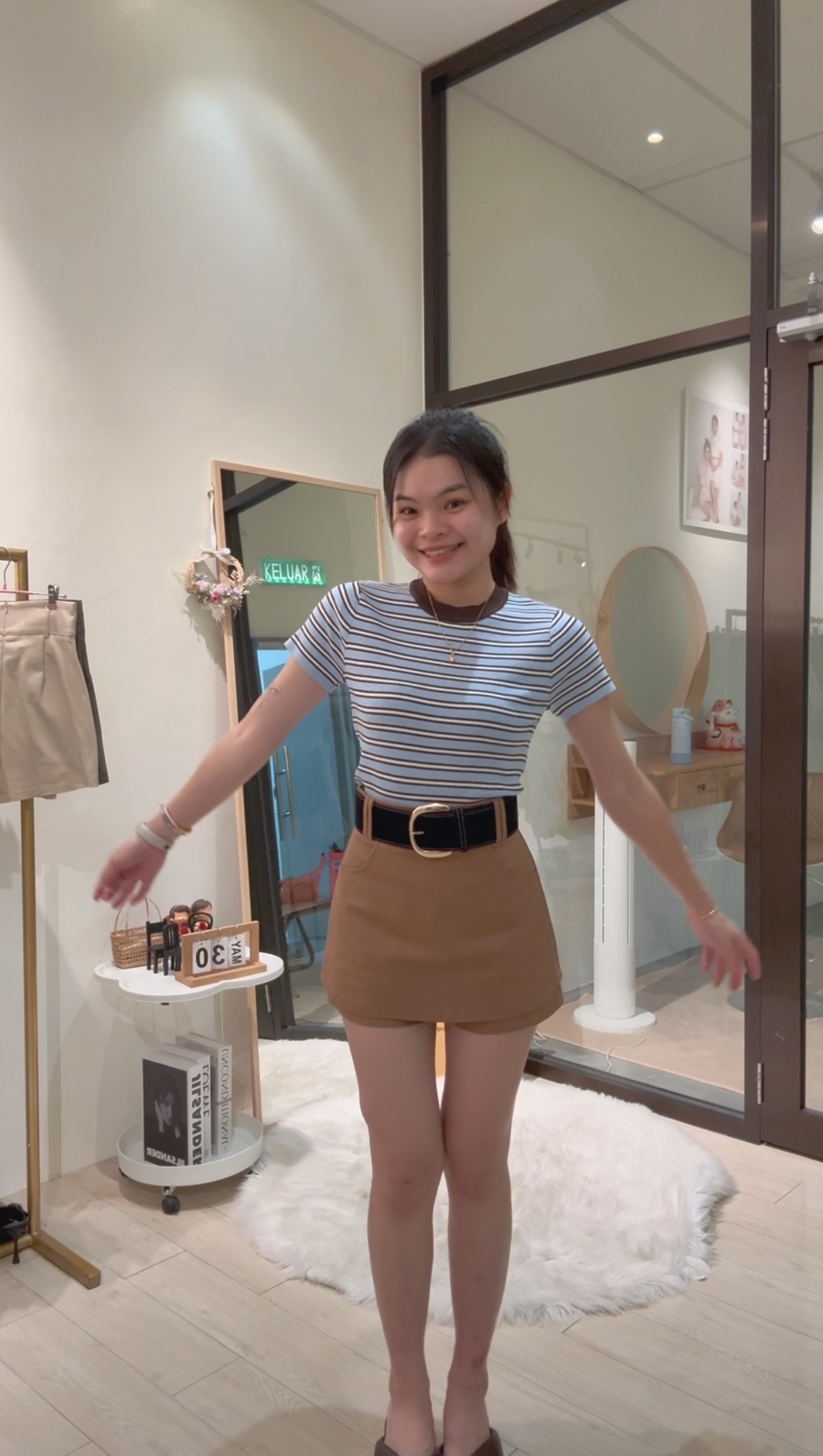 韩版简约修身针织条纹上衣🌸 