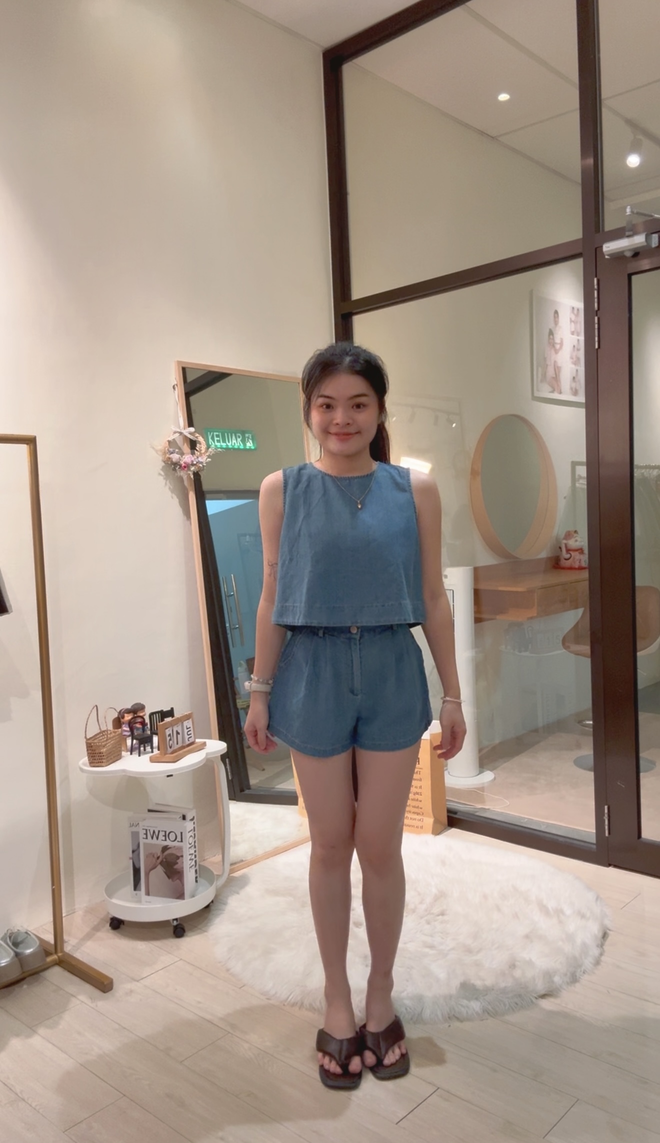 韩系简约休闲无袖牛仔套装🌸 