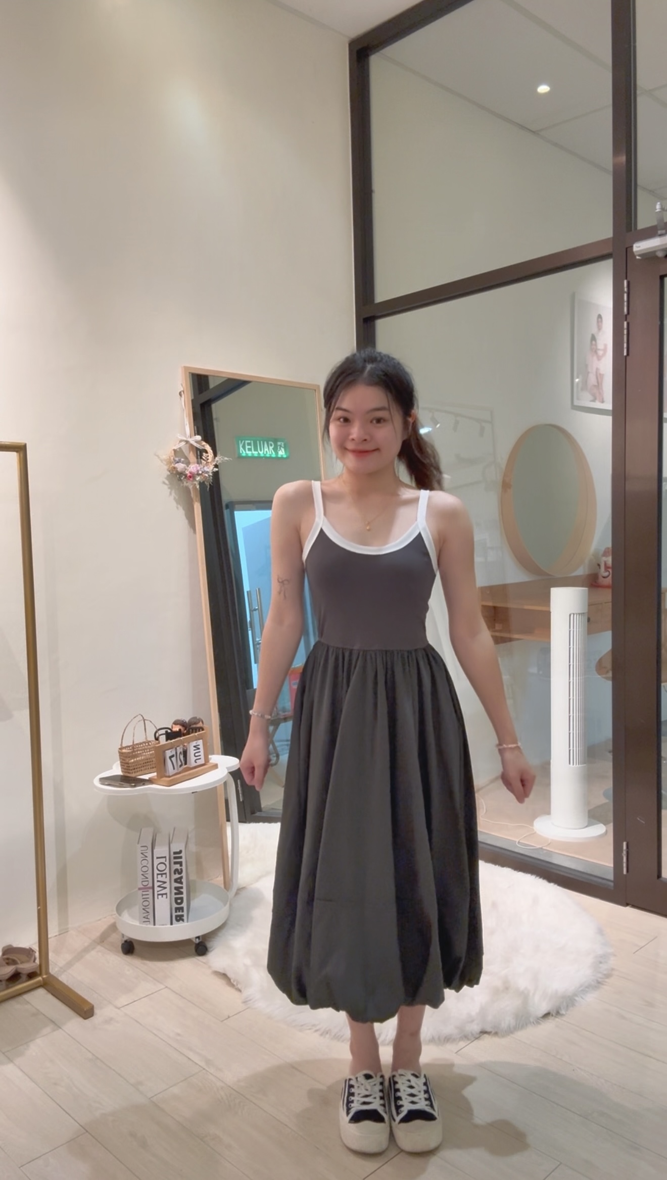 韩版法式优雅吊带泡泡连衣裙💗