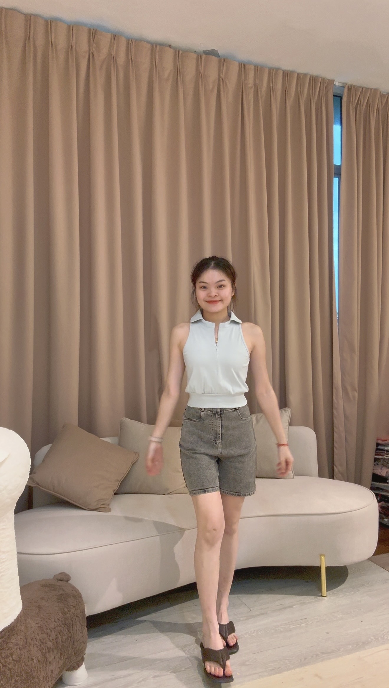 韩系甜美翻领收腰百搭上衣❤️  