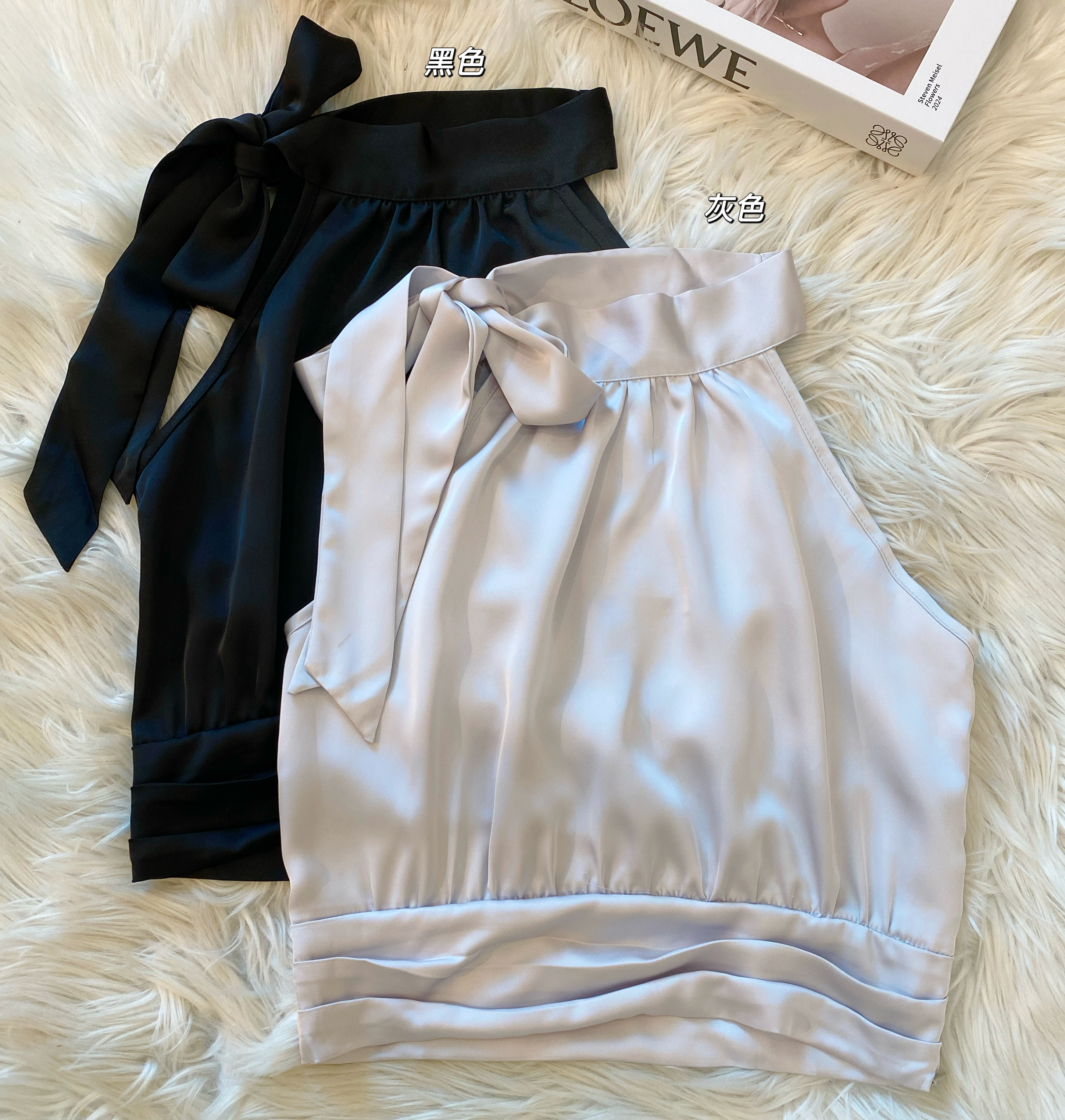 法式感觉感缎面上衣😍 