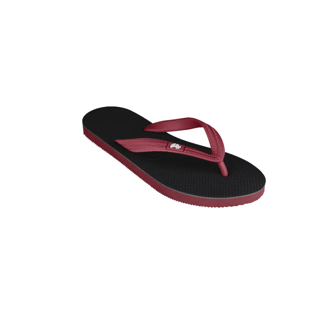 Fipper Slipper Walker Rubber for Men in Black / Maroon