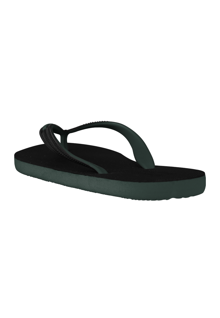 Fipper Black Series M Rubber Slipper for Men in Black / Green (Zuccini)