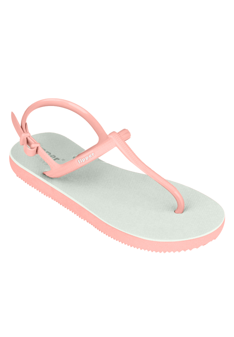 Fipper Strappy Rubber Sandal for Women in Green Place Coral