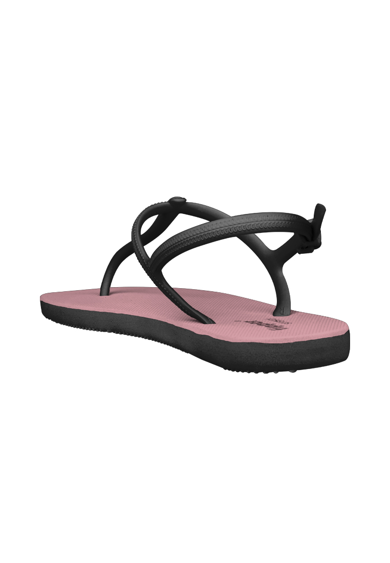 Fipper Strappy Rubber Sandal for Women in Pink Rose Black