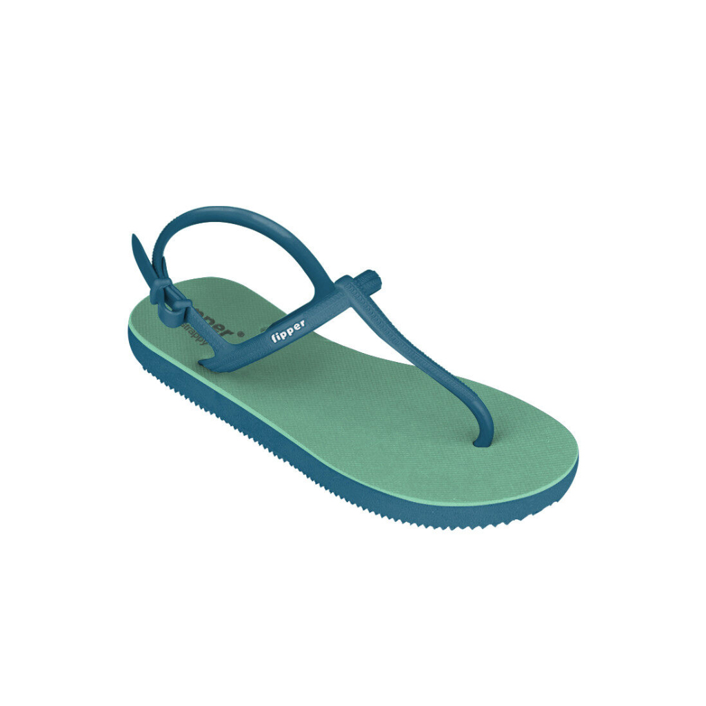 Fipper Strappy Rubber for Women in Green (Schist) / Blue (Snorkel)