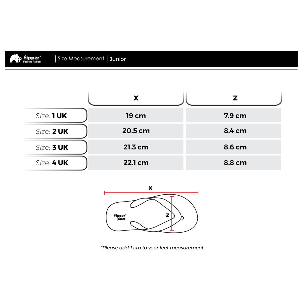 Size discount chart fipper