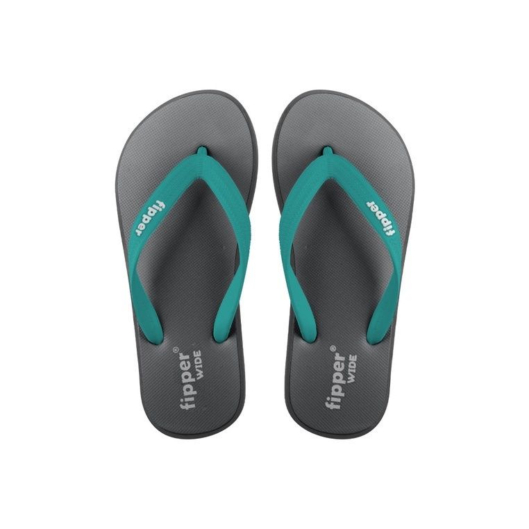 Fipper Wide Rubber for Unisex in Grey / Grey (Dark) / Turquoise