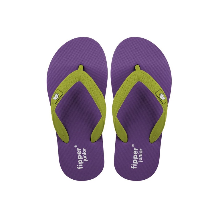 Fipper Slipper Junior Rubber for Children in Purple / Yellow / Green (Lime)