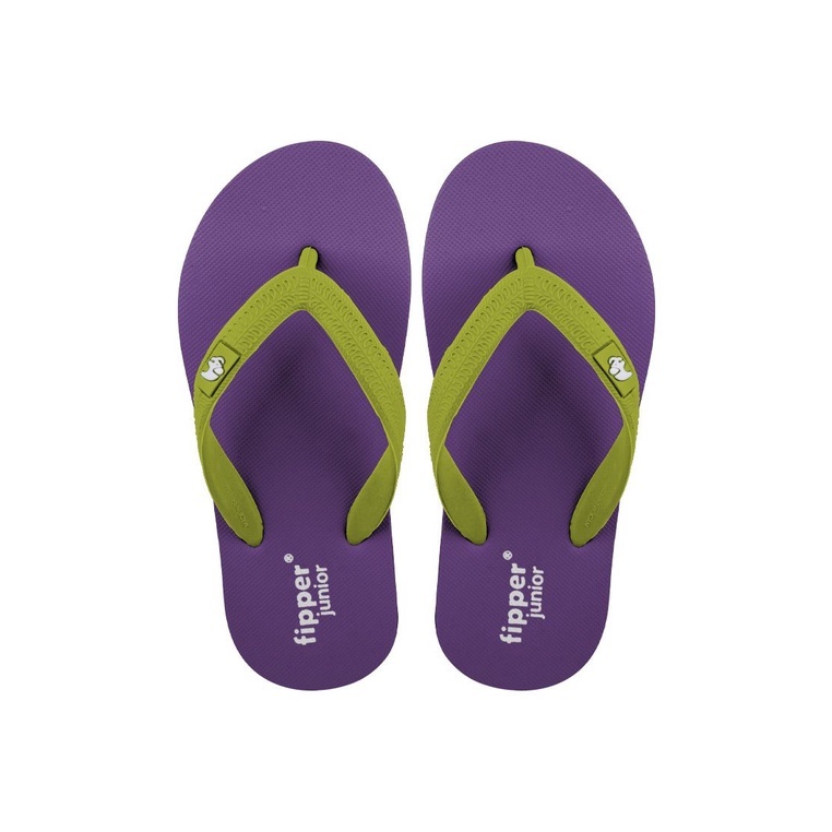 Fipper Slipper Junior Rubber for Children in Purple / Yellow / Green (Lime)