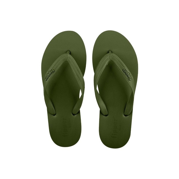 Fipper Slipper Basic M Rubber for Men in Green (Army)
