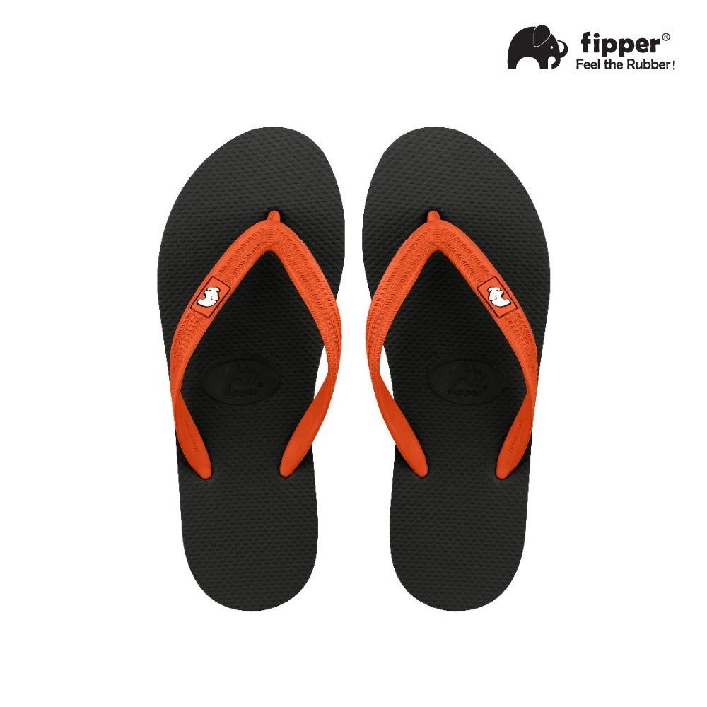 Fipper Slipper Walker Rubber for Men in Black / Orange