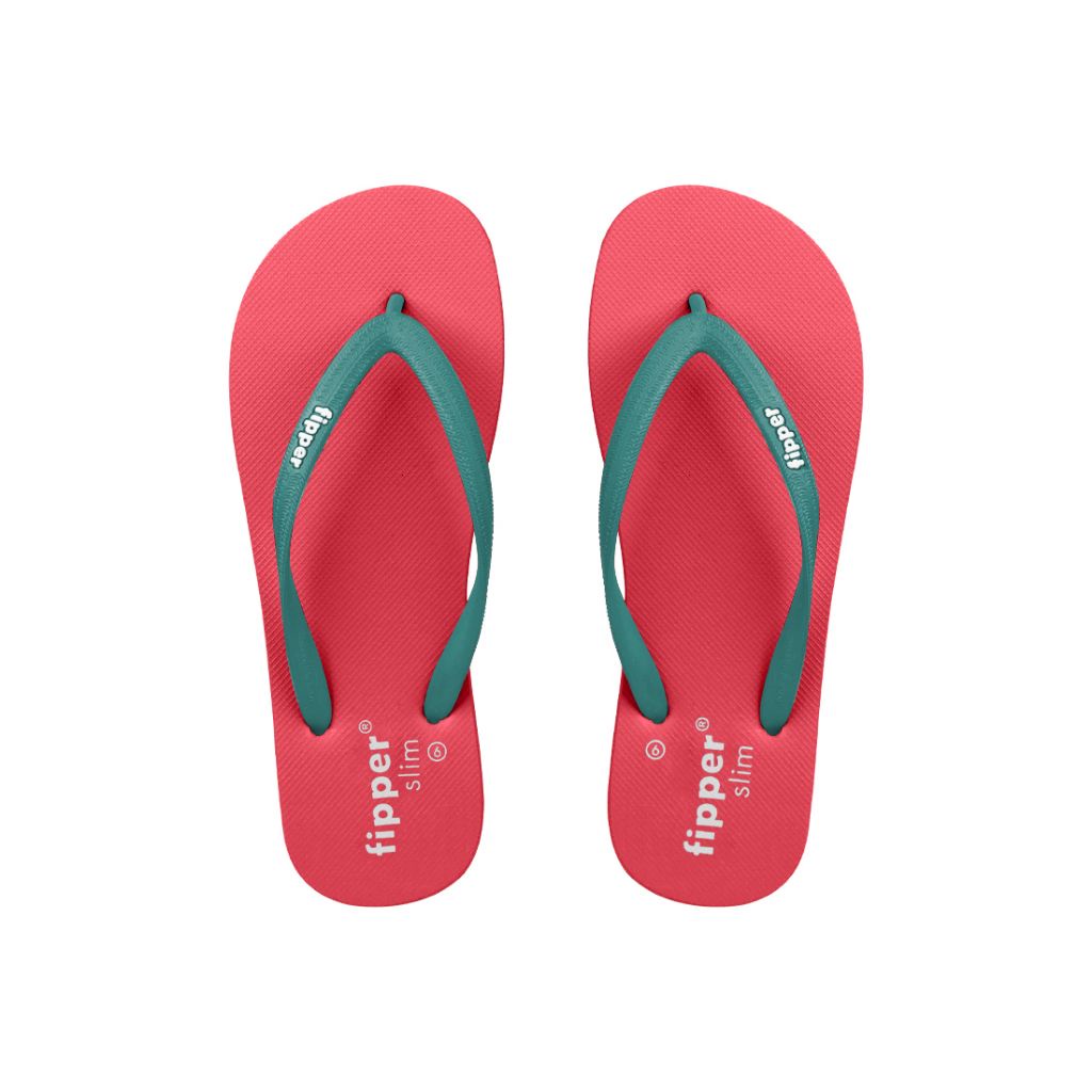 Fipper Slim Rubber for Women in Pink Punch Green Emerald