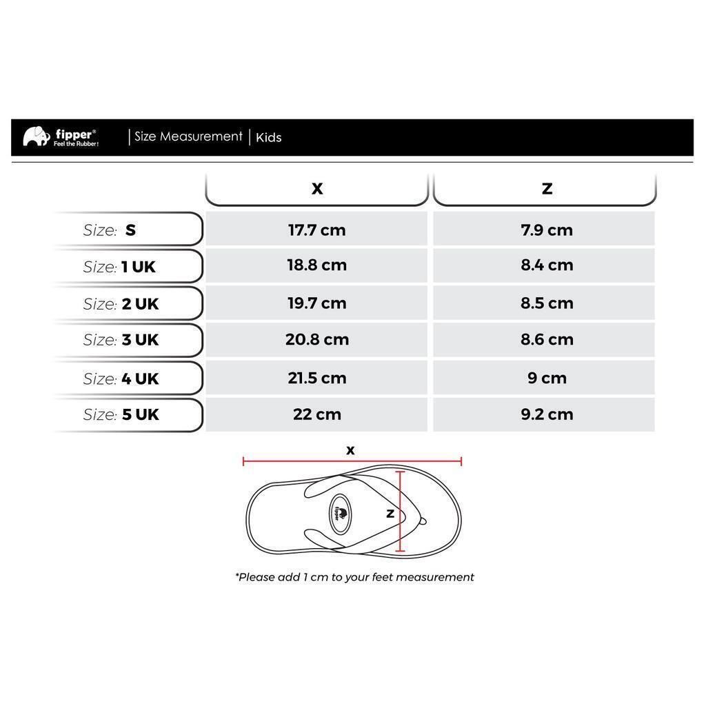 Size chart best sale fipper strappy