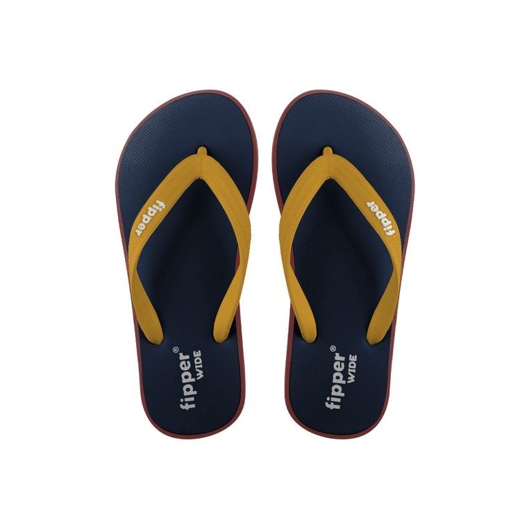 Fipper Wide Rubber for Unisex in Navy / Maroon / Mustard