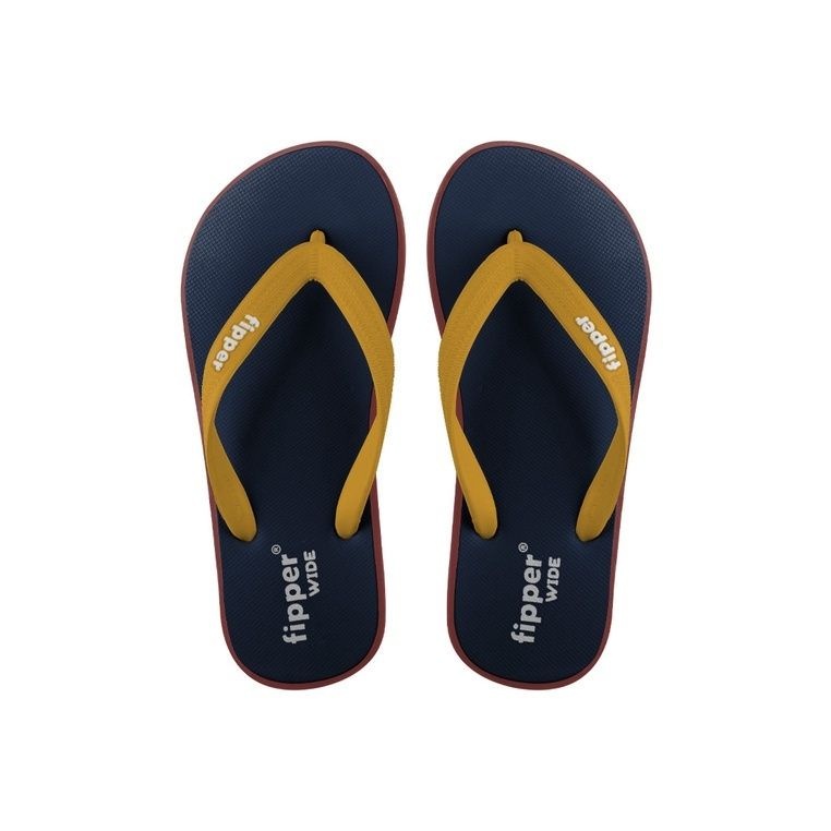 Fipper Wide Rubber for Unisex in Navy / Maroon / Mustard