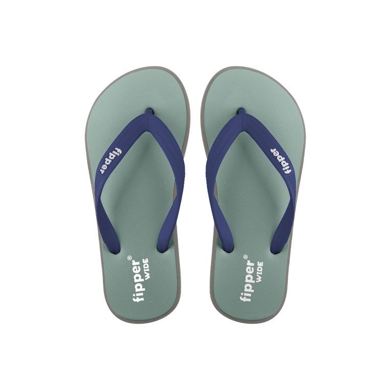 Fipper Wide Rubber for Unisex in Green Schist Grey Nobel