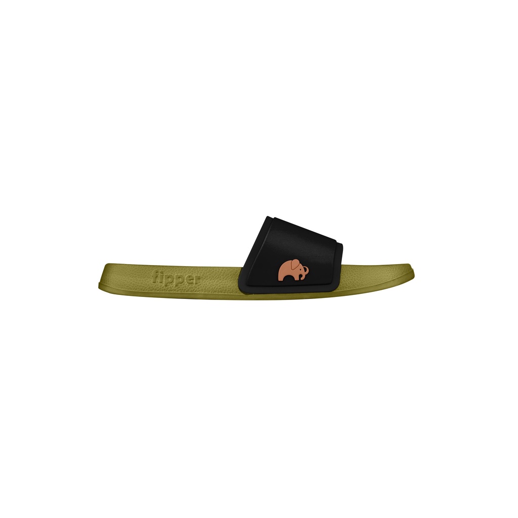 Fipper Slip On Non-Rubber for Unisex in Green (Olive) / Black / Brown (Sorrell)