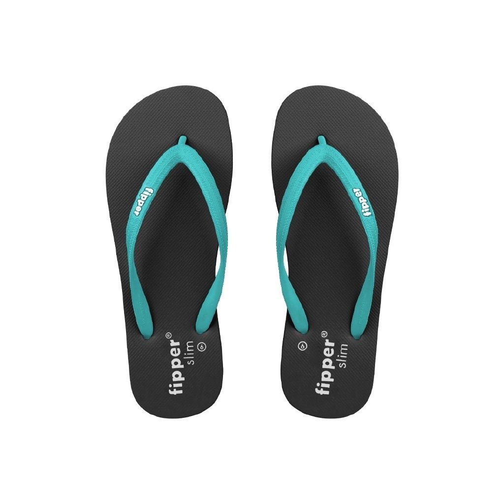 Fipper Slim Rubber for Women in Black/Turquoise