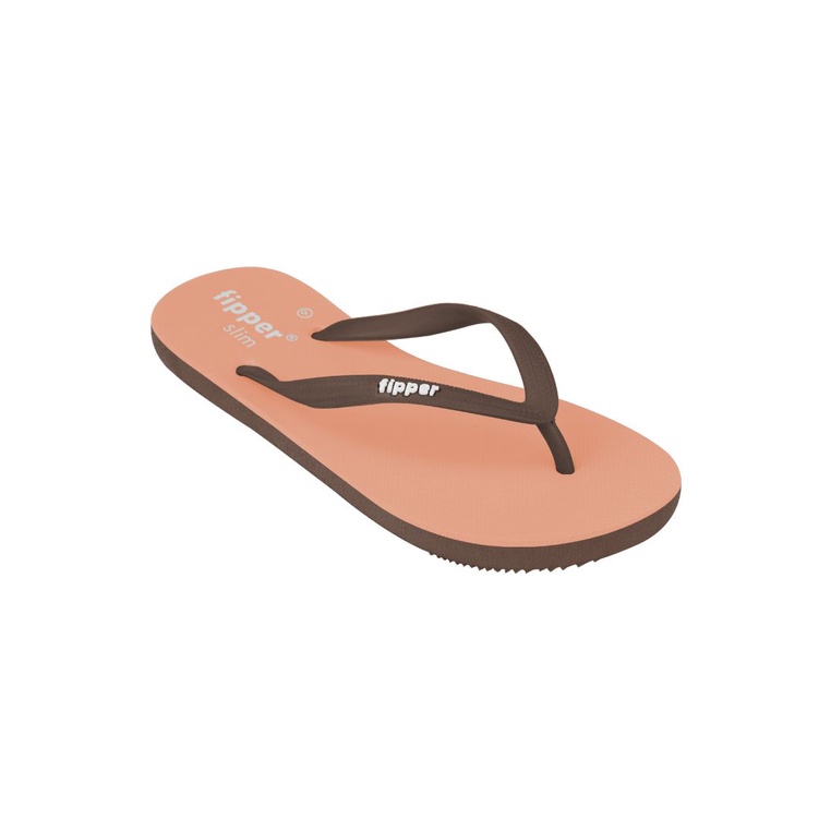 Fipper Slipper Slim Rubber for Women in Orange Wax Brown