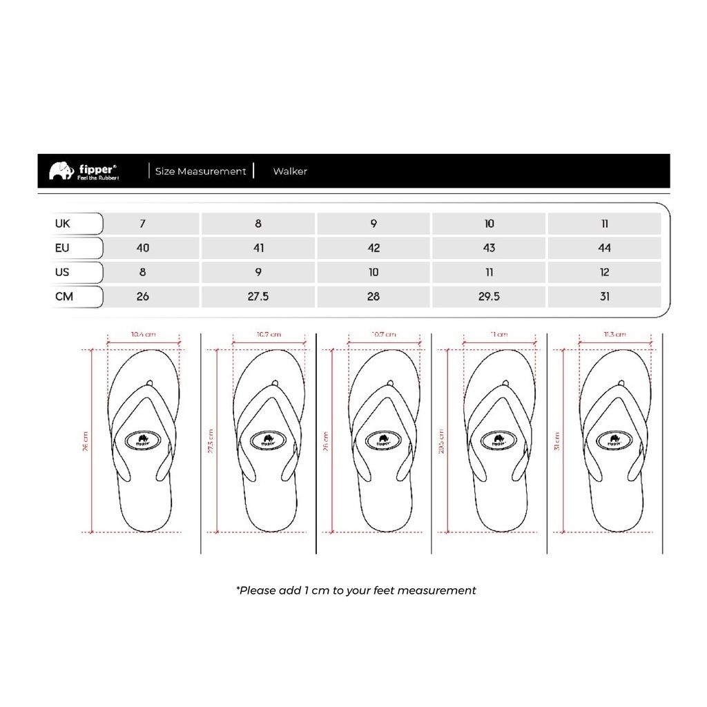 Size chart best sale fipper strappy