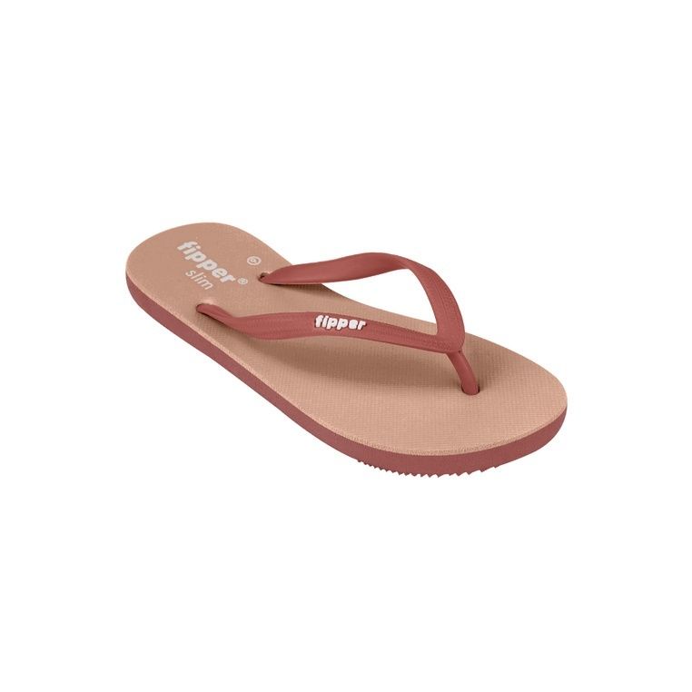 Fipper Slim Rubber for Women in Brown Tawny/Red Pottery