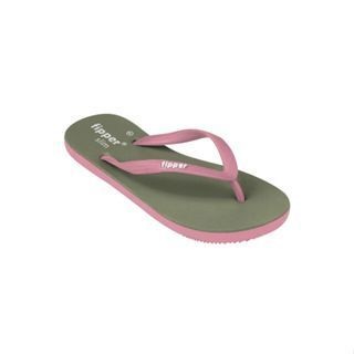 Fipper Slim Rubber for Women in Green Sage/Pink Peony