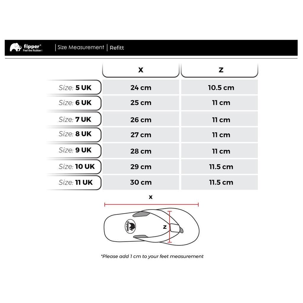 Size chart fipper junior new arrivals