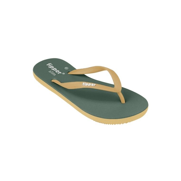 Fipper Slim Rubber for Women in Green Sirocco/Yellow Marzipan