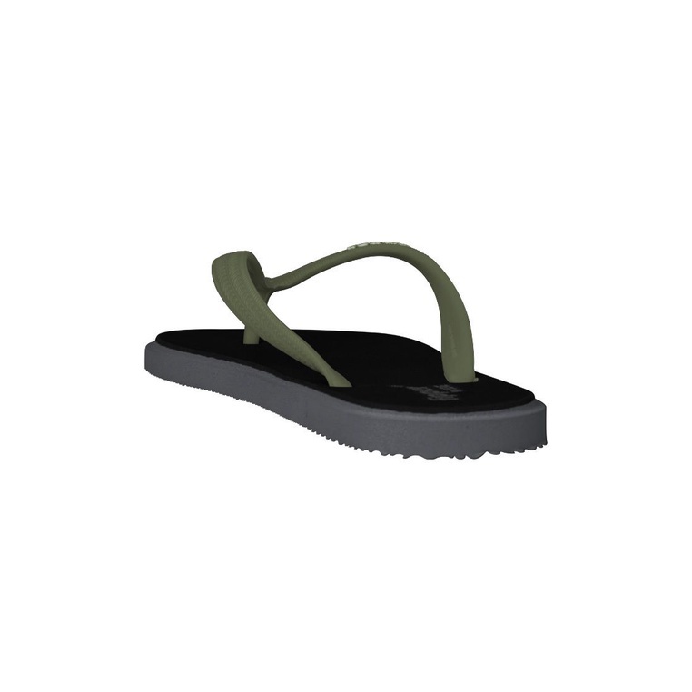 Fipper Wide Rubber Slipper for Unisex in Black / Grey (Dark) / Green (Army)