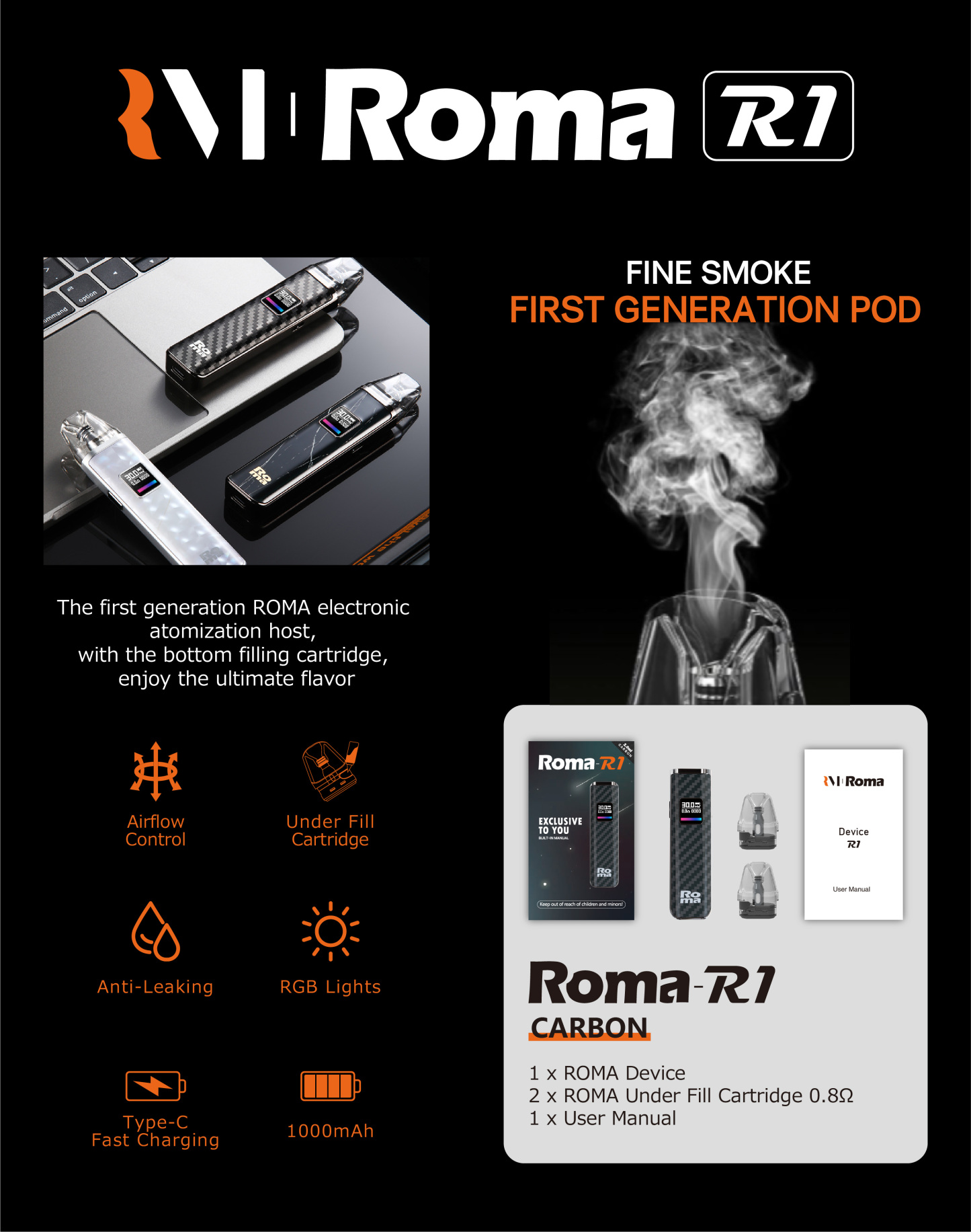 Roma –R1電子煙主機 | 羅馬主機 | 通用 OXVA 小蠻牛 XLim pro 煙彈-蒸汽領域 - 魯米國際有限公司