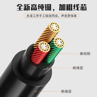 3.5mm 一分二转双莲花音频线 1.5米